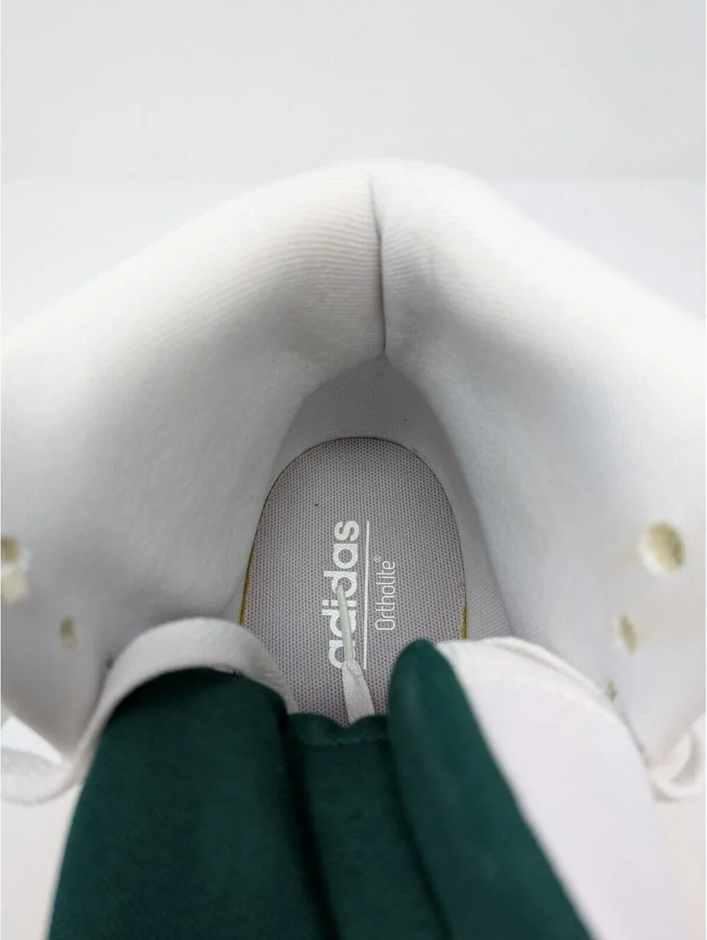 Adidas Leather High Top Shoes EG4308 Mens's Size 8.5 White W/ Green Stripes